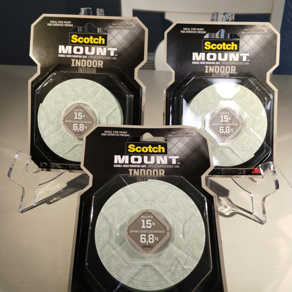 3 Brand New Rolls Scotch Mount Indoor Tape